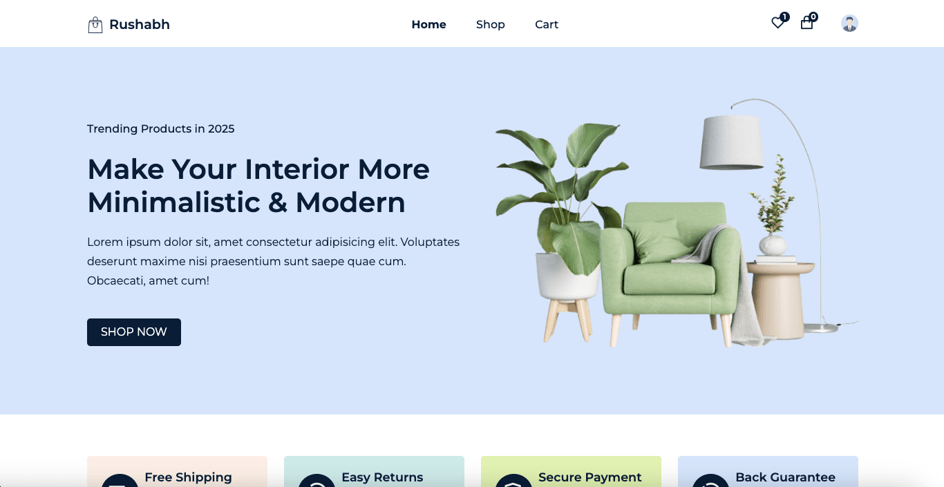 Ecommerce Sofa Website